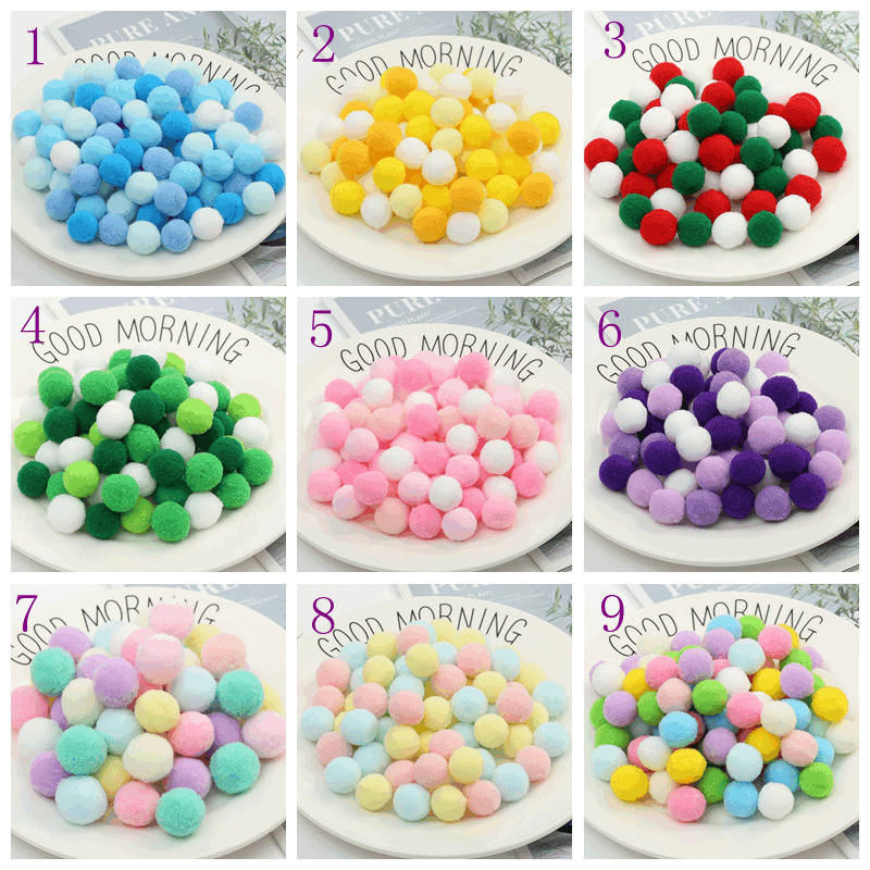 ร้านพร้อม ปอมปอม เนื้อกำมะหยี่ คละสี ขนาด Fluffy Soft Pompom Ball อุปกรณ์เครื่องประดับ DIY poms Ball ตุ๊กตาทําด้วยมือ Multicolor เย็บหัตถกรรมวัสดุ
