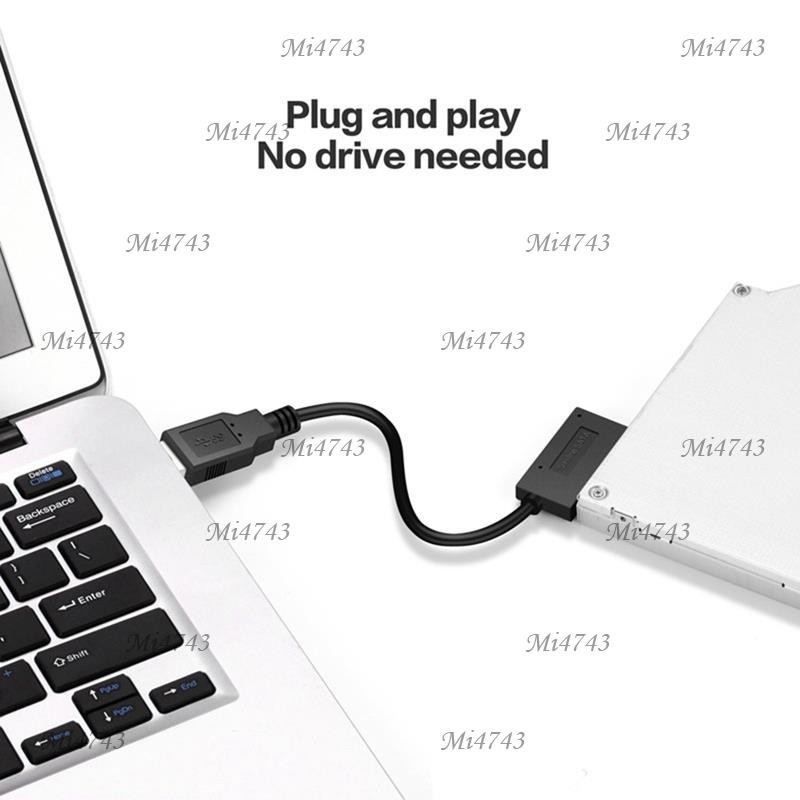 Mi4743 อะแดปเตอร์usb PC 6P + 7P CD DVD Rom Sata to USB 2.0 Converter Slimline Sata 13 PinสายสําหรับPCแล็ปท็อปโน้ตบุ๊ค - รูปที่ 4