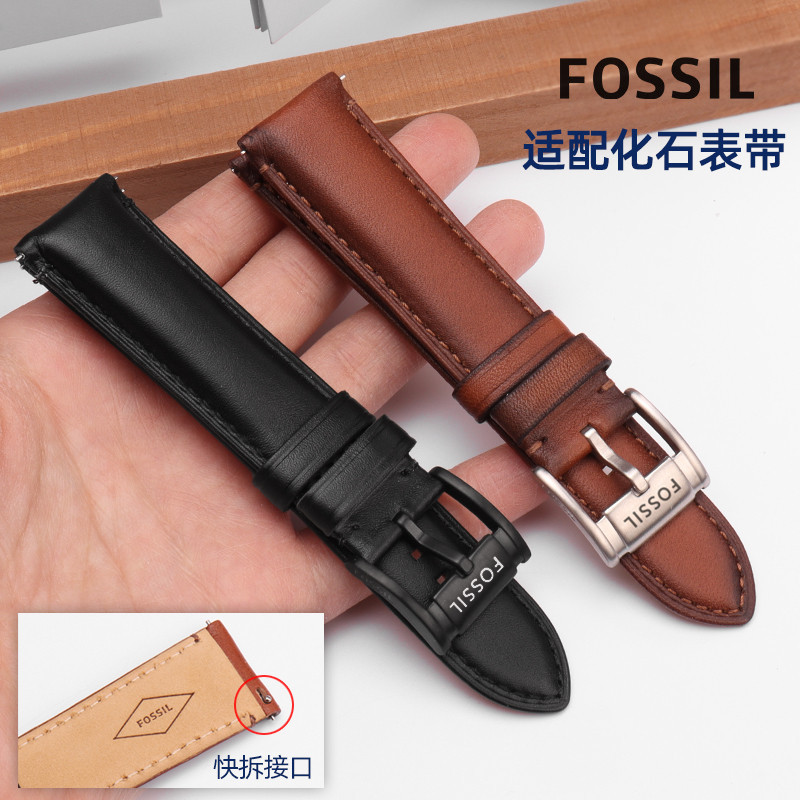สร้อยข้อมือเหมาะสําหรับ Fossil สายชาย Q สมาร์ท FTW1114 ME3110 FS5436 Series 22 มม.24 มม.สายนาฬิกาหนังแท้เปลี่ยน