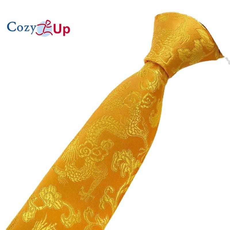 Cozy Up Men Tie Groom Best Man รูปแบบมังกร Casual และทันสมัย 146x8x3.5 ซม.