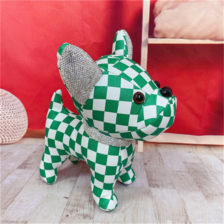 Handmade หนัง GG01 Influencer เพชรน่ารักสไตล์ใหม่ French Bulldog ตุ๊กตาตกแต่ง Muppet ของเล่น