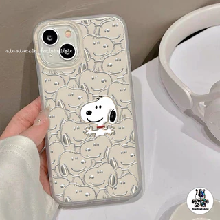 niuniu- สนูป Pattern เคสโทรศัพท์ โปร่งแสง For เคสไอโฟน11 iPhone 11 12 13 14 15 Pro XS Max X 7 Plus XR เคส ซิลิโคนนุ่ม