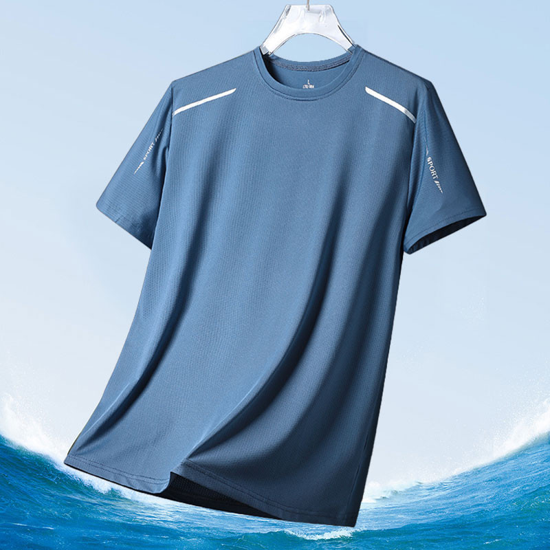 เสื้อยืดแขนสั้นสำหรับผู้ชายแบบเบาสบาย ระบายอากาศได้ดี แห้งเร็ว 5 สี