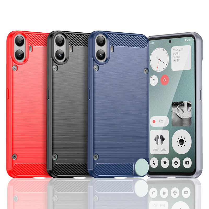 สําหรับ Nothing CMF โทรศัพท์ 1 กรณี ELVEV คาร์บอนไฟเบอร์นุ่มแปรงเนื้อทนทาน Shield Anti-Fingerprint กลับ CoFver