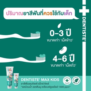 Dentiste' ยาสีฟันแปรงแห้งเด็ก อายุ 6-12 ปี กลิ่นผลไม้รวม Kids Toothpaste Mixed Fruit Flavor ฟลูออไรด์ 1500PPM 20,60 กรัม