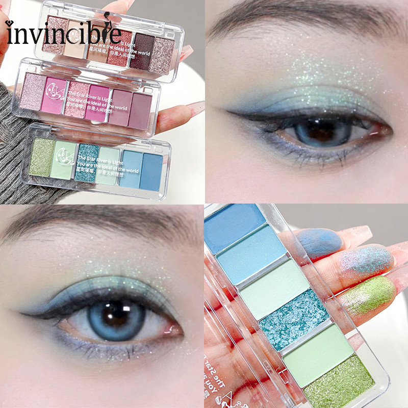 พาเลทอายแชโดว์ติดทนนานเงา - สีอายแชโดว์สีเขียวสีน้ําเงินสโมคกี้ - แต่งหน้าอายแชโดว์กลิตเตอร์ประกายมุกด้านแวววาว