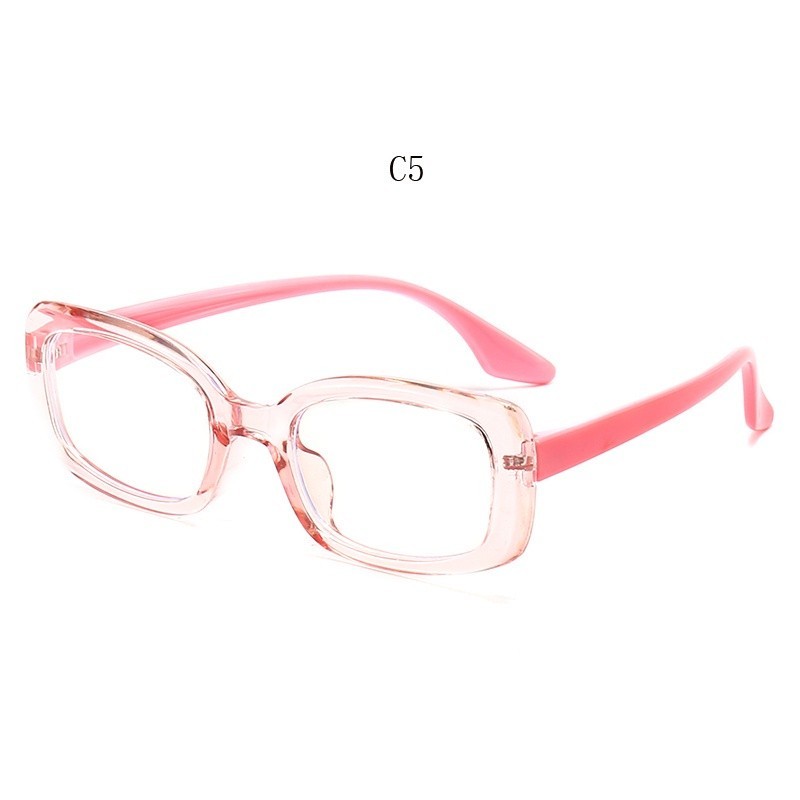 สินค้าพร้อมNew Childrens Anti-blue Silicone Light Flat Mirror Fashion Learning Game Goggles Square Frame Kids Glasses