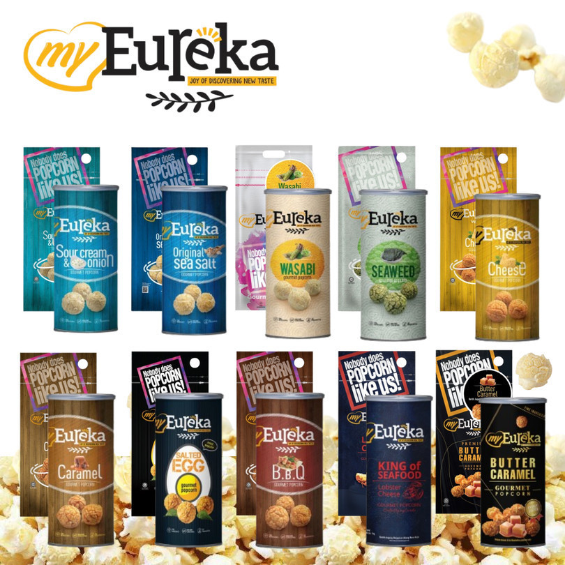 MY EUREKA POPCORN มาย ยูเรก้า พรีเมี่ยมป๊อปคอร์น มี 10 รสชาติให้เลือก  70/140g