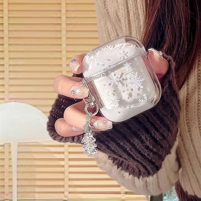 เกล็ดหิมะแวววาว เหมาะสําหรับเคสป้องกัน airpods รุ่นที่สาม pro เคสชุดหูฟังบลูทูธไร้สายของ Apple airpods1/2