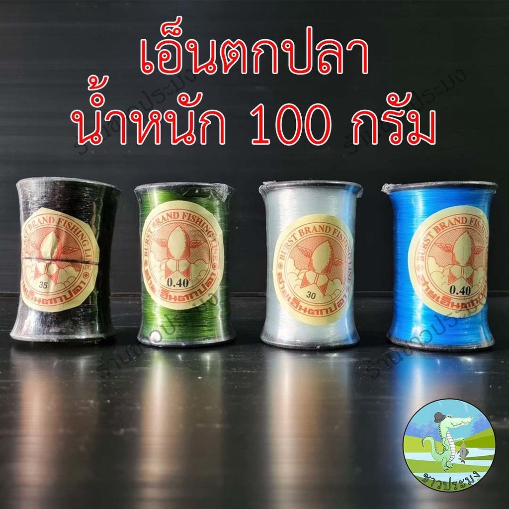 เอ็น น้ำหนัก 100 กรัม สีขาว ดำ เขียว ฟ้า สายเอ็น เอ็นตกปลา สายเอ็นสานแห สายเอ็นต่อแห เอ็นม้วน