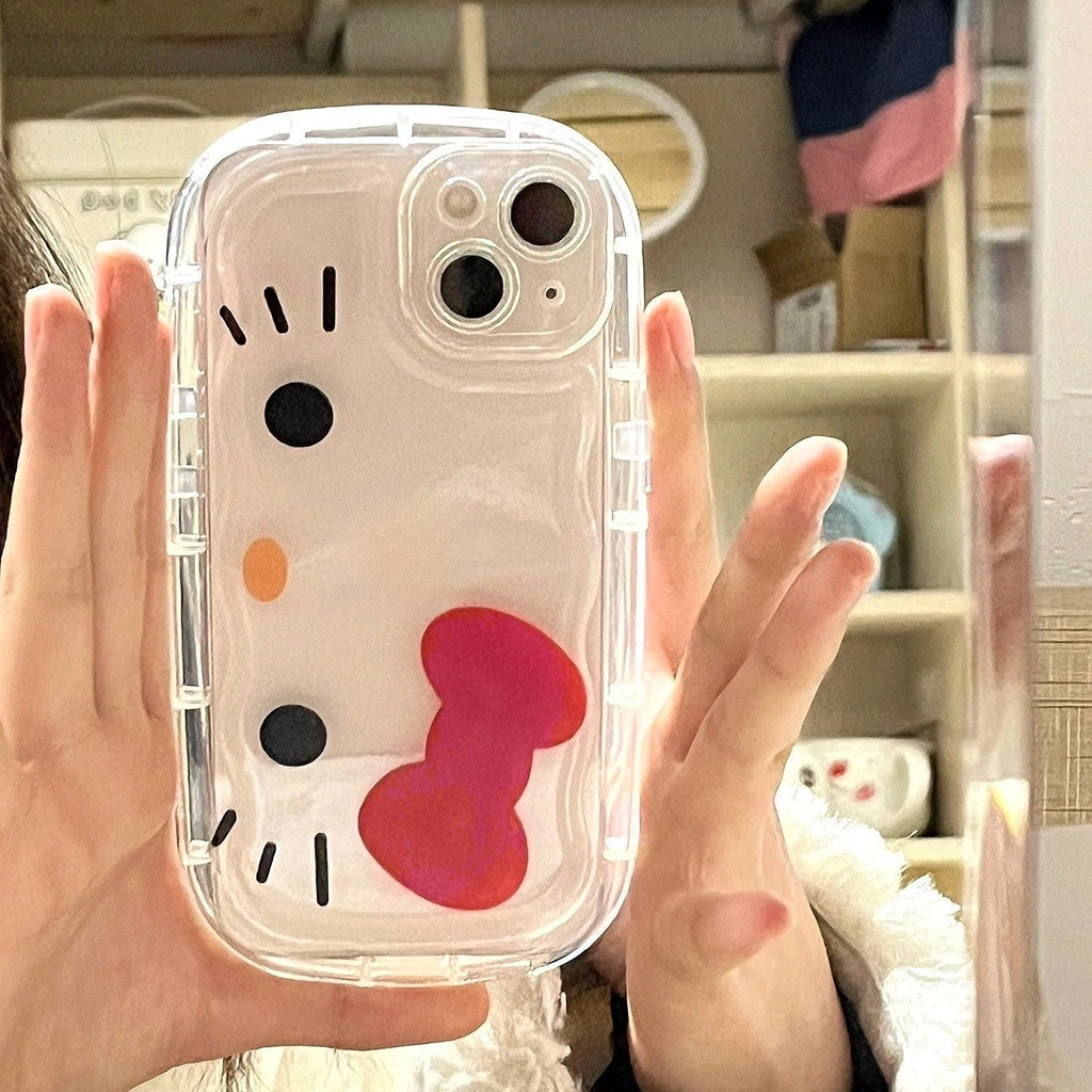 เรียบง่ายและมีสไตล์น่ารักหน้าใหญ่ ktcat เข้ากันได้กับ Apple iphone14pro/15 PRO MAX/13/12/11เคสมือถือแบบใสแบบคลุมทั้งเครื่อง13Promax/7/8PLUS เคสซิลิโคนนิ่มกันกระแทก XR/XS/xsmax เคสมือถือรุ่นใหม่สำหรับผู้หญิง