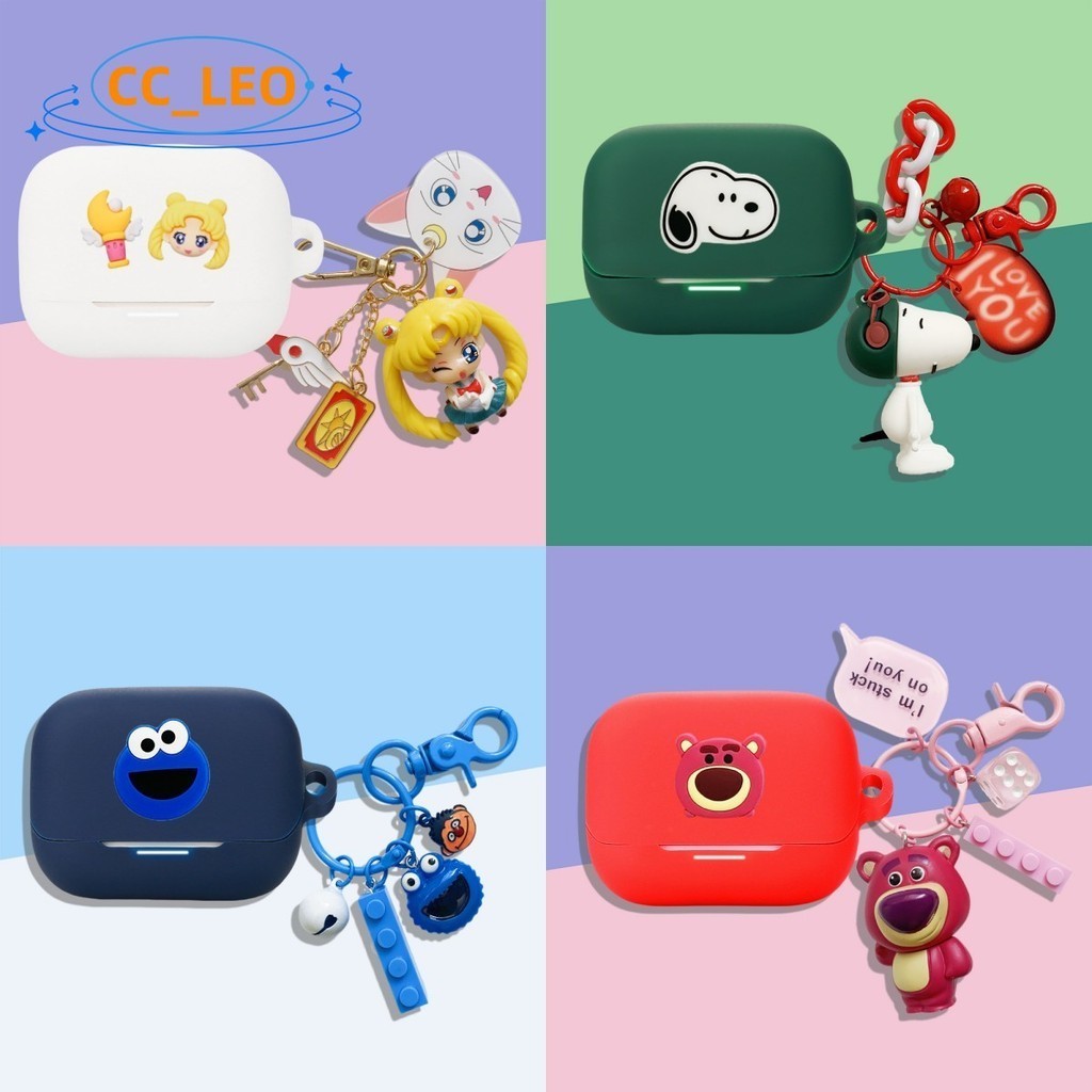 For Anker Soundcore K20i Case Cartoon Snoopy Keychain Pendant Anker Soundcore K20i Silicone Soft Cas