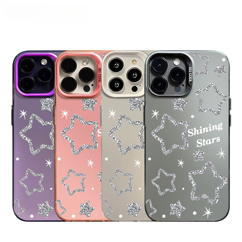 แฟชั่นสีเงินส่องแสงช เคสInfinix Spark GO 2024 20 20C 20Pro Smart 8 7 6 8Plus Hot 30i 40i 40 20 Play Camon 20 Note 40 Pro