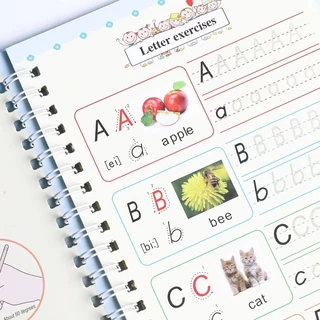 GeeToy คัดลอกหนังสือ 4 ใน 1 หนังสือฝึกนํามาใช้ใหม่ฟรีเช็ดหนังสือการเรียนรู้ด้วยปากกาของเล่นเพื่อการศึกษาสําหรับเด็ก