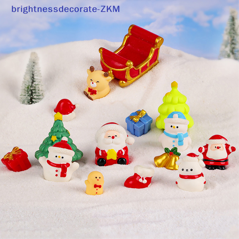[brightnessdecorate] 1 PC Mini Christmas Decorative Elk Christmas Figurines Fairy Garden Decor Snow Landscape Model Jewelry Resin Miniatures [TH]