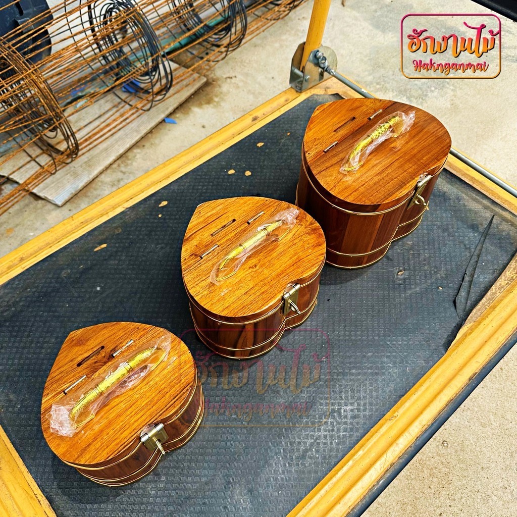 HNGM กระปุกออมสินไม้สัก ทรงหัวใจไม้สัก ราคาส่ง