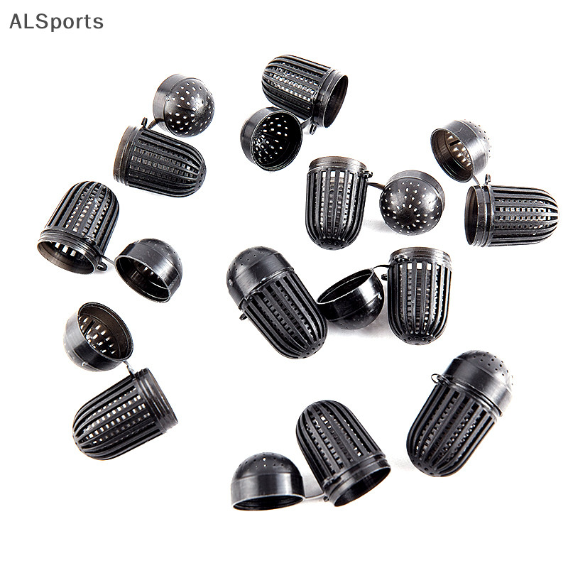 [ALSports] 10 ชิ้นเหยื่อกุ้งแคปซูลเหยื่อบอลสากลกล่องหนอนกรงตกปลา [th]