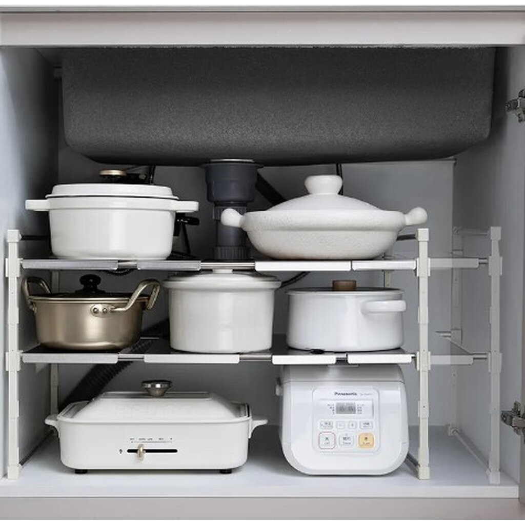 Omocha - (Stainless under Sink) Kitchen Rack expandable ชั้นวางของใต้ซิ้งค์ปรับขนาดได้ ประกอบเอง
