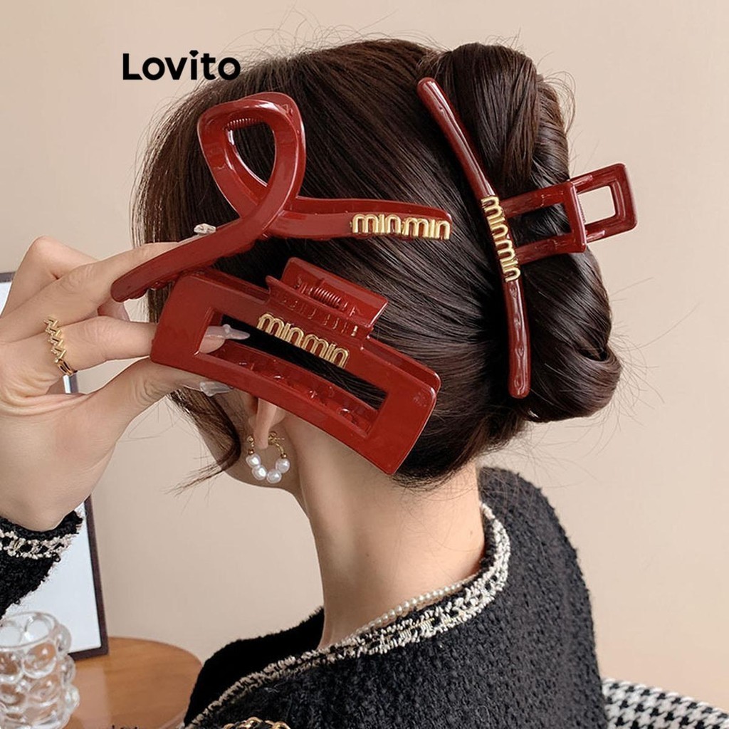 Lovito คลิปหนีบผมคลิปหนีบผมสำหรับผู้หญิง LFA42153