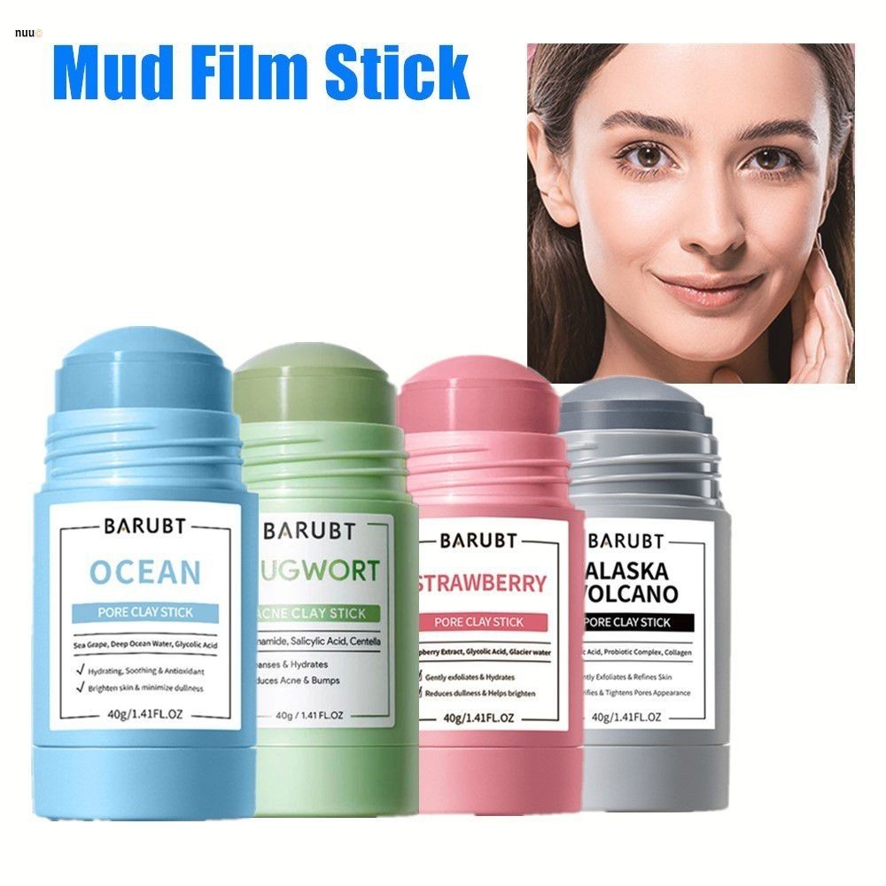 ร้อน! 4 ชิ้น Sea Grape Film Stick Gentle Hydrating Deep Cleansing Mask และ Mugwort Mask Stick nuuo