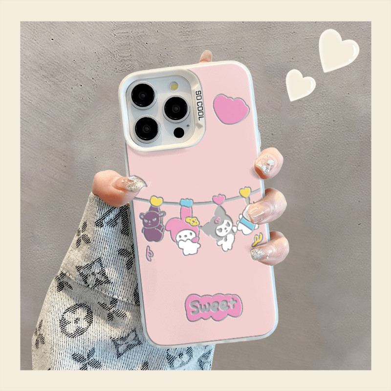 สีชมพู Sanrio ปลอกสำหรับ OPPO A58 A11X A5 A2 A55 X6 A57 A96 A16ค้นหากรณี X5 Pro realme 11 10 Pro Ren
