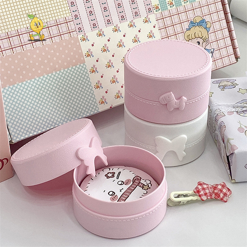 [mozh] น่ารักการ์ตูนโบว์โพนี่รอบแหวนต่างหูกล่องฝุ่นอุปกรณ์ผมบรรจุภัณฑ์กล่องแสดงกล่องเก็บแบบพกพา [ไทย]