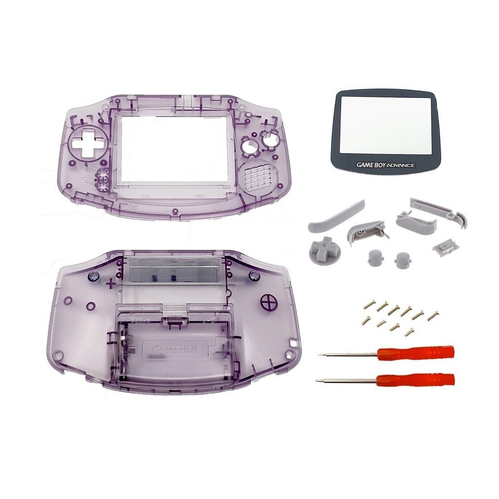 เปลี่ยนฝาครอบเคสเชลล์ครบชุดปุ่มเลนส์หน้าจอสําหรับ Nintendo Gameboy Advance GBA