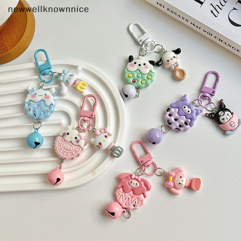 Newwellknownnice Creative Kawaii น่ารักอะนิเมะ Melody Kuromi Kt แมว Cinnamoroll Pochacco พวงกุญแจการ์ตูนกระเป๋าเป้สะพายหลังจี้อุปกรณ์เสริมของขวัญ TH