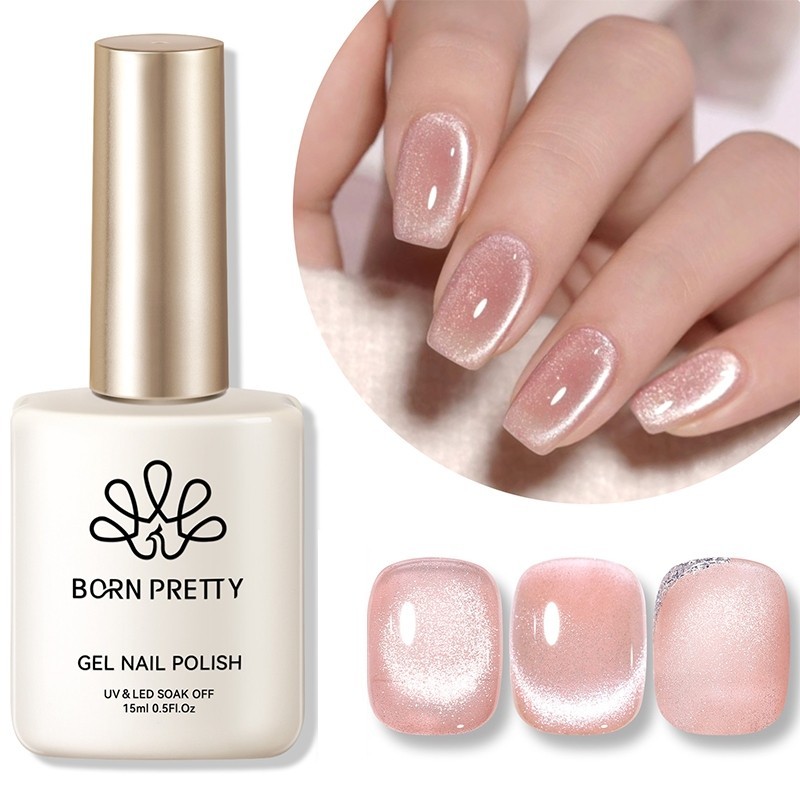 Born PRETTY เจลลี่ สีนู้ด เจลทาเล็บแม่เหล็ก น้ํายาทาเล็บเจล UV เคลือบเงา 15 มล.