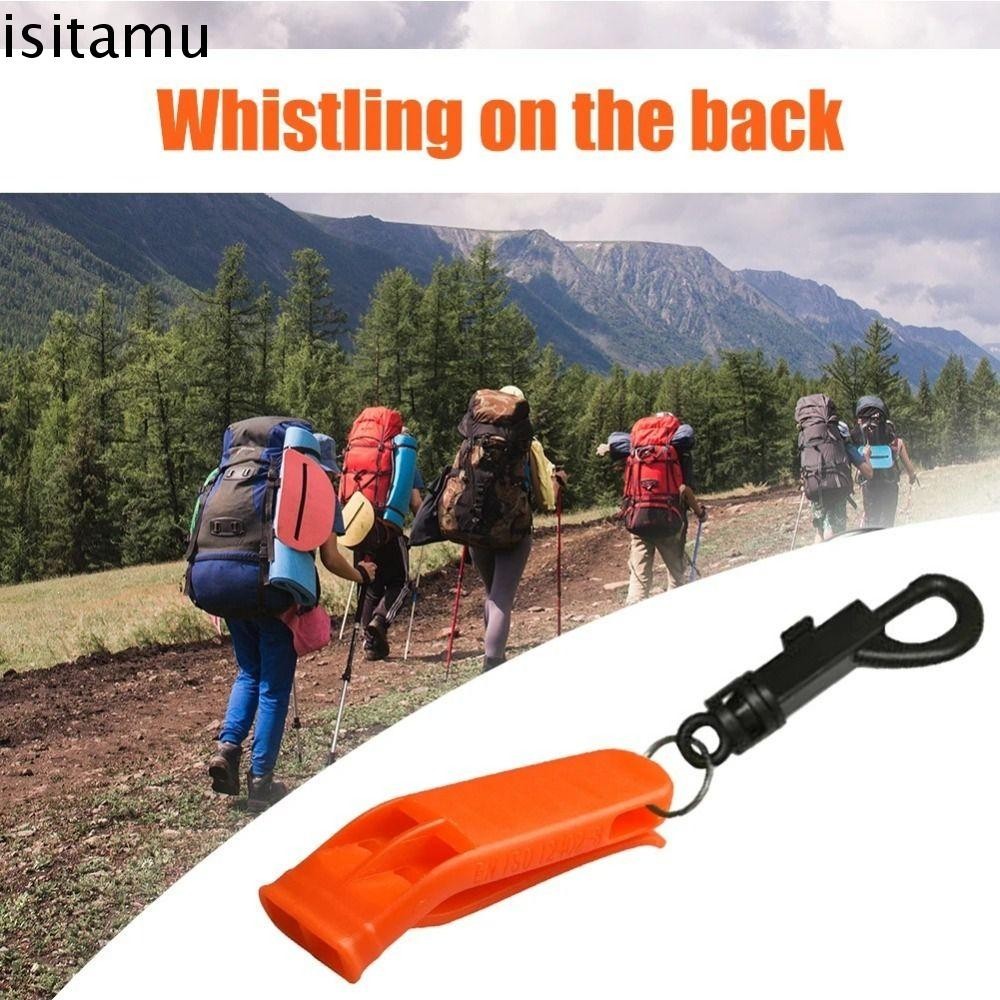 Isitaft นกหวีดเอาตัวรอดกลางแจ้ง, PP พลาสติกท่อคู่ Survival Rescue Whistle, นกหวีดฉุกเฉิน Loud Dual Band สีส้มนกหวีดฉุกเฉินกลางแจ้ง Camping