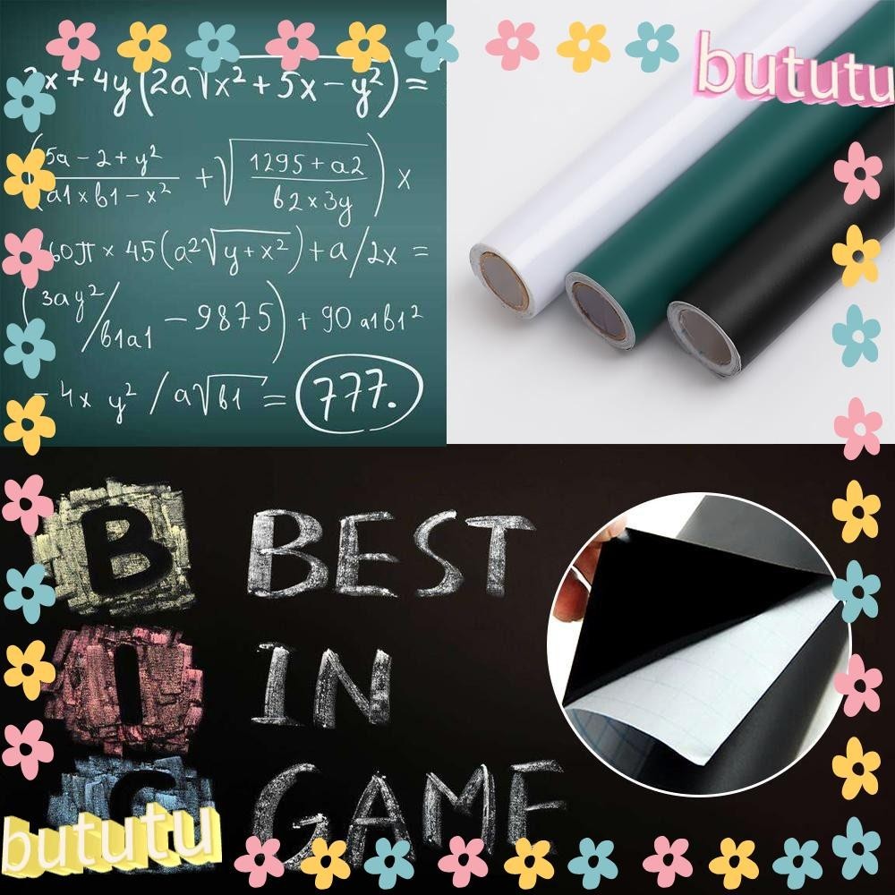 บูตู กระดานไวท์บอร์ดสติ๊กเกอร์ลบได้ตกแต่งผนังสีขาว/สีเขียว/สีดําวอลล์เปเปอร์คณะกรรมการการนําเสนอ