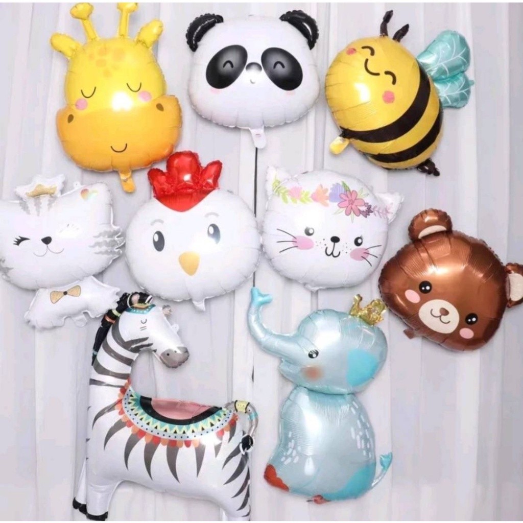 พร้อมส่งจากไทย ลูกโป่งหน้าสัตว์ ซาฟารี รูปสัตว์ น่ารักๆ