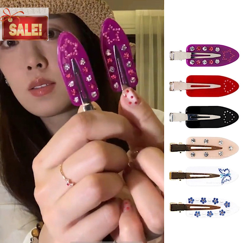 Bl แฟชั่น Rhinestone Star Love Heart ผีเสื้อ Acetate Bangs คลิปหวานเย็นคลิปผมไม่มีรอยต่อสําหรับผู้หญิงสาวอุปกรณ์เสริมผม A