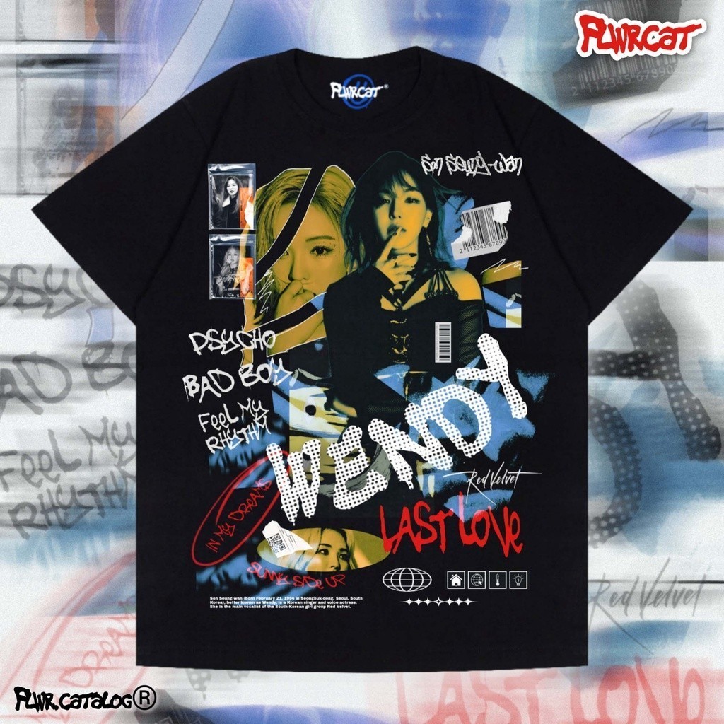 ใหม่ เสื้อยืด VELVET WENDY TEE FLWRCAT V2.0 สีแดง S-5XL