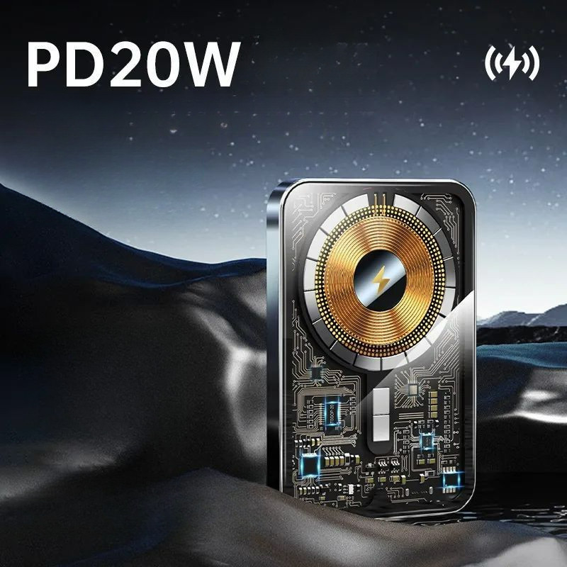 Transparent Wireless Magnetic Power Bank 10000MAh Power Bank