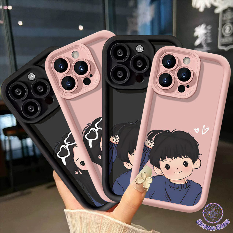 คู่รักการ์ตูนน่ารักเด็กหญิงกรณีสำหรับ Redmi 12C 10C 13C 12 9C A1 9A 10A 10 Note 13 10 12 10s 11 11s Pro POCO X5