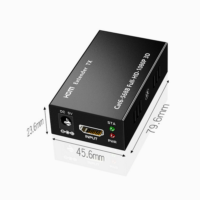[พร้อมส่ง]🇹🇭 60M Extender HDMI To LAN Port RJ45 Network Cable Extender Over by Cat 5e/6 1080p Black