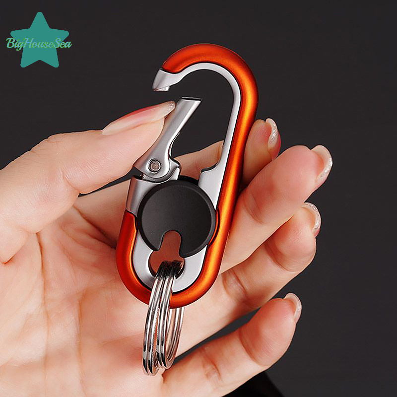 [BigHouseSea] พวงกุญแจรถ Creative Key Holder Men Fashion Camping Climbing Metal Key Ring Car Stying Auto Car Keyring Accessories ใหม่