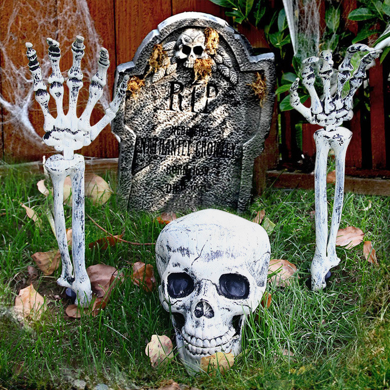 ฮาโลวีนน่ากลัว Ghost Creeper เรืองแสงโครงกระดูกชั้น Plug Skull Haunted House Secret Room สยองขวัญตกแต่ง