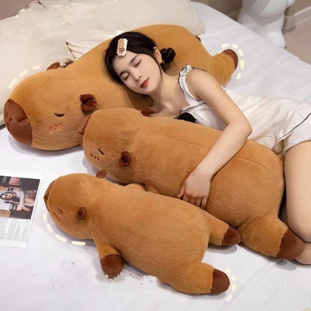 Zhuanke 50/70/90 ซม.กอดหมอน Body, ตุ๊กตา Sleep Capybara ของเล่นตุ๊กตา, การ์ตูนยักษ์ Creative เตียงสี่เหลี่ยมผืนผ้าเบาะตกแต่งบ้าน - รูปที่ 7