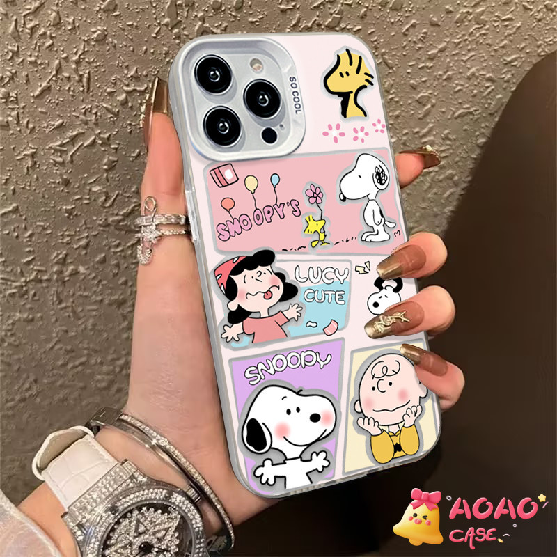 การ์ตูนน่ารัก snoopy นุ่ม เคสไอโฟน 15 13 11 14 12 Pro Max XR 7Plus 8Plus X XS Max 13 7 8 14 15 Plus SE 2020 - รูปที่ 3