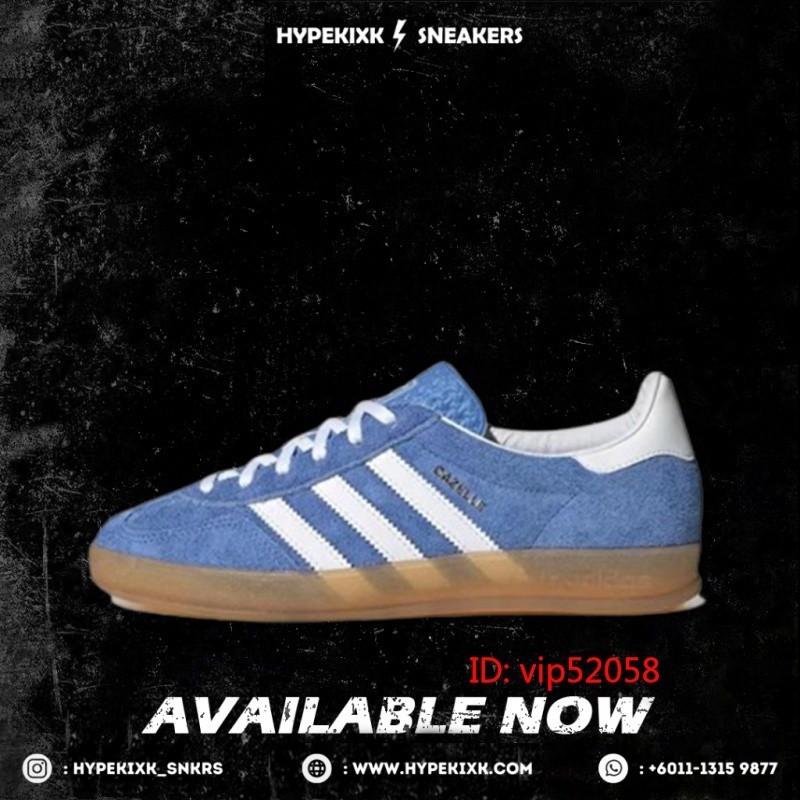 AD Gazelle Indoor Blue Fusion Fragrance HQ8717 รองเท้าผ้าใบ