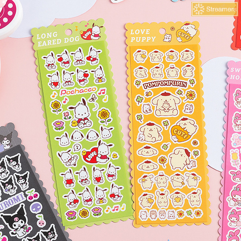{Streamers} 1/6sheep Kawaii Sanrio สติ๊กเกอร์ Hello Kitty Kuromi My Melody Cinnamoroll Hand Account DIY สติกเกอร์ตกแต่งของเล่นเด็กของขวัญใหม่