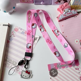 Key Badge Lanyard Kawaii Cinnamoroll Melody ID บัตรเครดิต Pass สายคล้องคอเชือกแขวนความปลอดภัยเชื่อมต่อ PieceKey อุปกรณ์เสริม