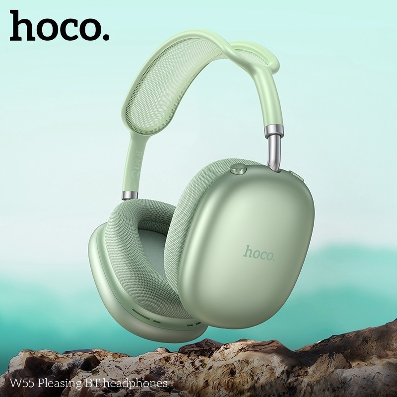 Hoco W55 หูฟังบลูทูธ ใช้งานนาน 90 ชม. ระบบ BT 5.4 / Aux 3.5mm / TF Card คุณภาพเสียงดี HiFi Audio หูฟังครอบหู hc3
