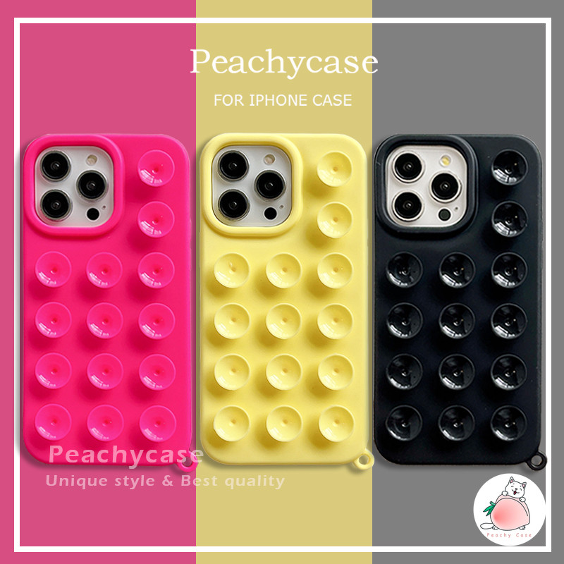 แฟชั่นซิลิโคนดูดถ้วยสีทึบเคสโทรศัพท์เข้ากันได้สําหรับ ไอโฟน 16 15 14 บวก 13 12 11 มือโปร สูงสุด 16โปรแม็กซ์ 15มือโปร ป้องกันการหล่นป้องกันนุ่มปกหลังสร้างสรรค์ปลอก