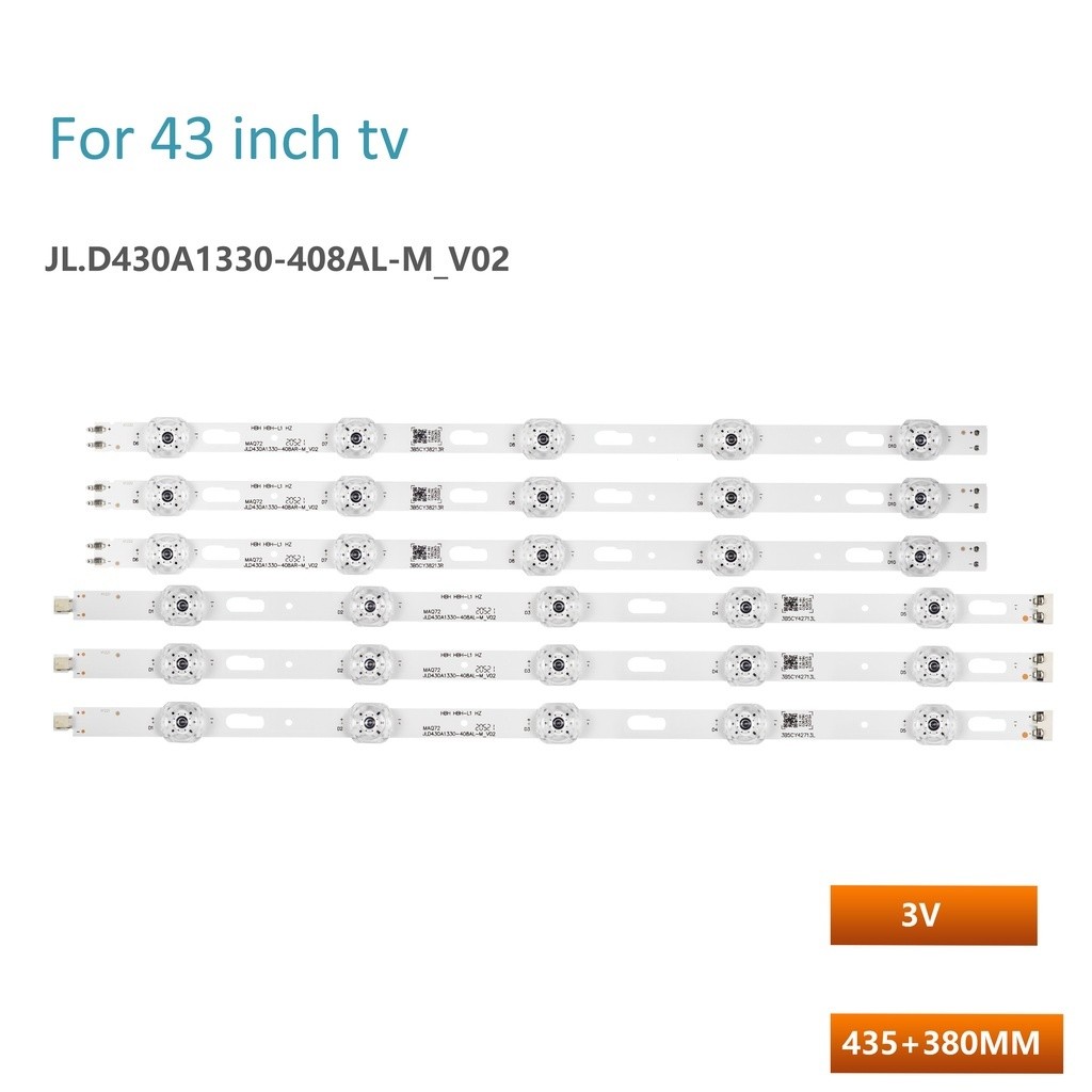 6 PCs = 3 ชุด LED backlight strip สําหรับ Samsung L.D430A1330-408AR-M 408al un43tu700df 7000 8000 82