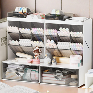 ที่ใส่ปากกาเฉียงอเนกประสงค์กล่องใสกล่องเก็บของแบบลิ้นชักเหมา…