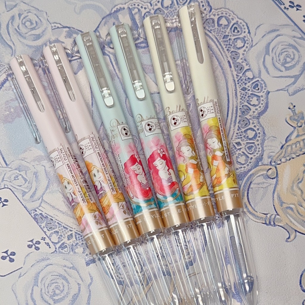 ญี่ปุ่น UNI UNI Mitsubishi Disney Princess Ariel Rapunzel STYLE FIT กระเป๋าใส่ปากกามัลติฟังก์ชั่น