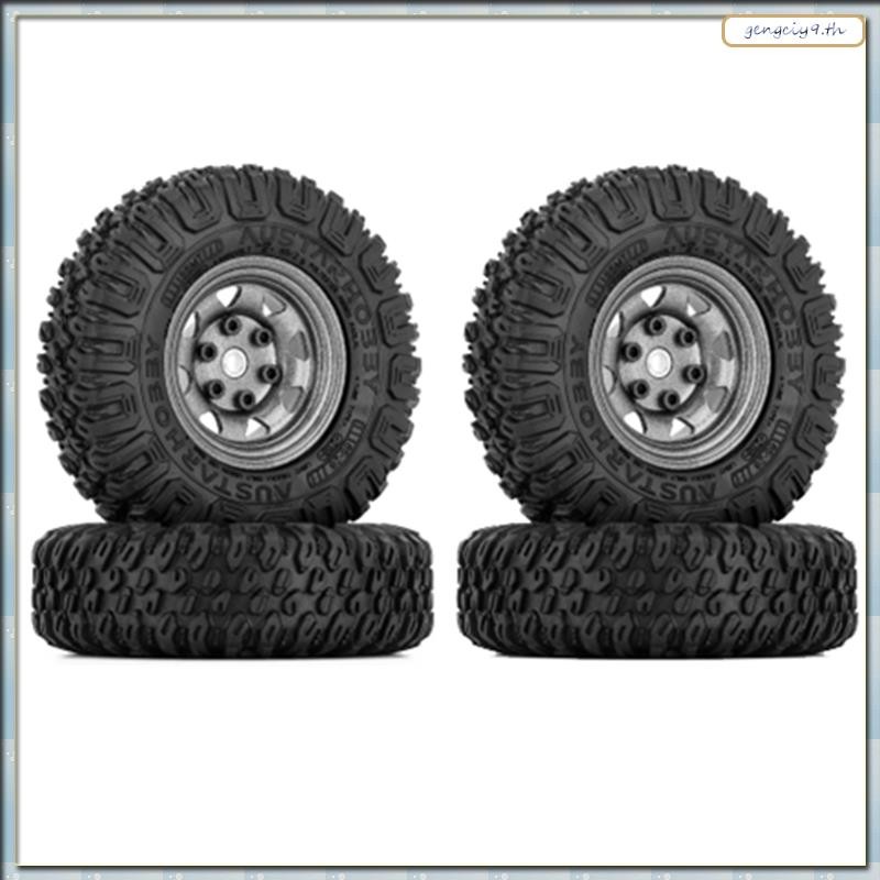 [ZB ] 4 ชิ้น 85 มิลลิเมตร 1.55 โลหะ Beadlock ล้อขอบยางชุดสําหรับ 1/10 RC Crawler รถ Axial Jr D90